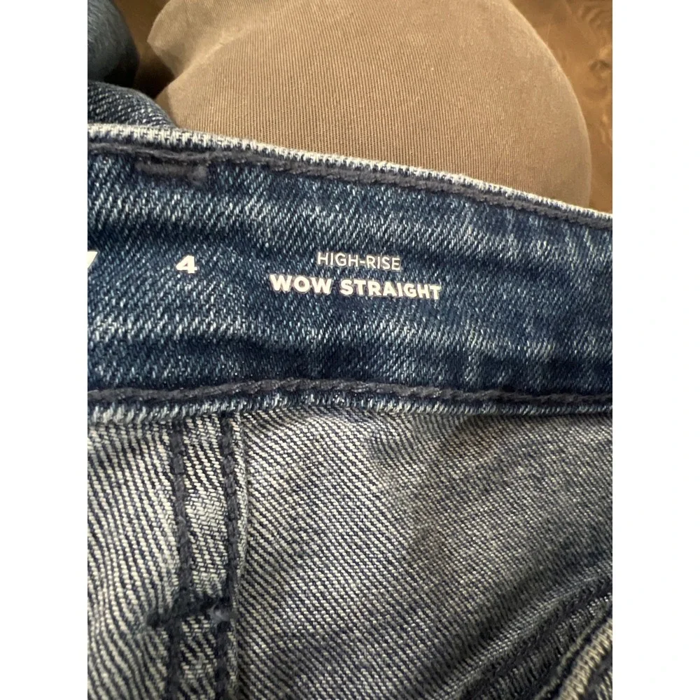 OLD NAVY High Rise WOW Straight Leg Blue Wash Denim‎ Jeans Womens Size 4